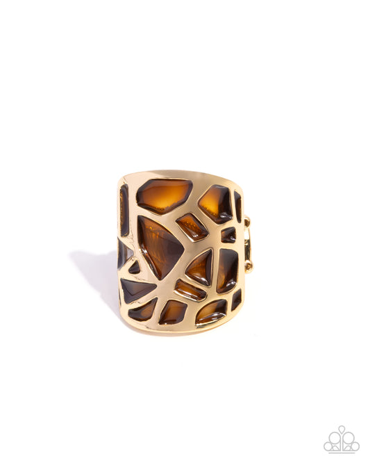 Kintsugi Moment brown ring