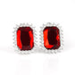 Downtown Dapper - Pendiente de clip rojo - Vintage