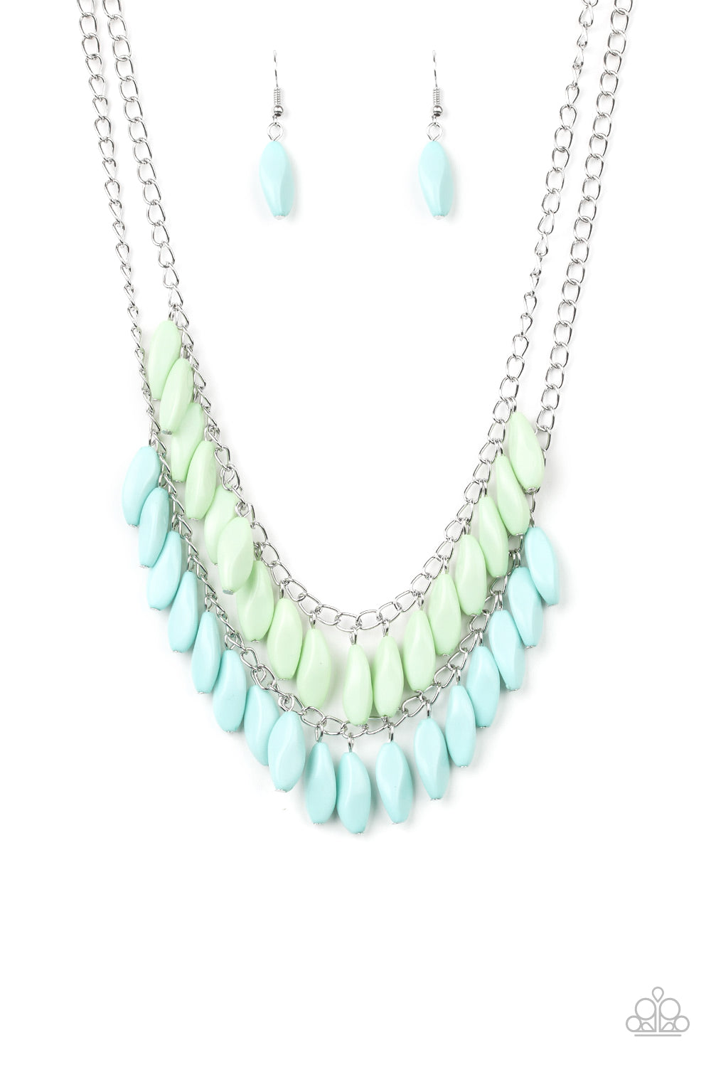 Beaded Boardwalk - Blue necklace-Vintage