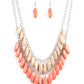 Beaded Boardwalk - Orange necklace-Vintage