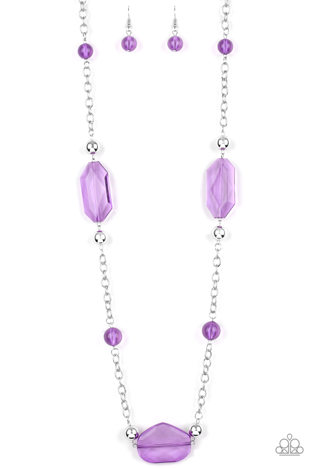Charm de cristal - Collar morado - Vintage