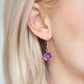 Charm de cristal - Collar morado - Vintage