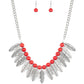 Desert Plumes - Red necklace-Vintage
