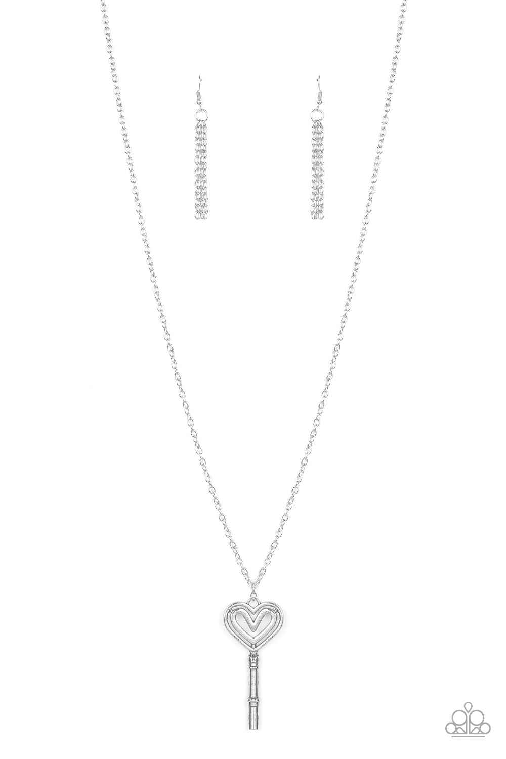 Unlock My Heart - Silver necklace-Vintage