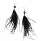 Feathered Flamboyance - Gold earrings -Vintage