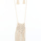 Macrame Mantra - White necklace -vintage