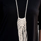 Macrame Mantra - White necklace -vintage
