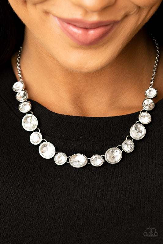 Girls Gotta Glow - White necklace-Vintage