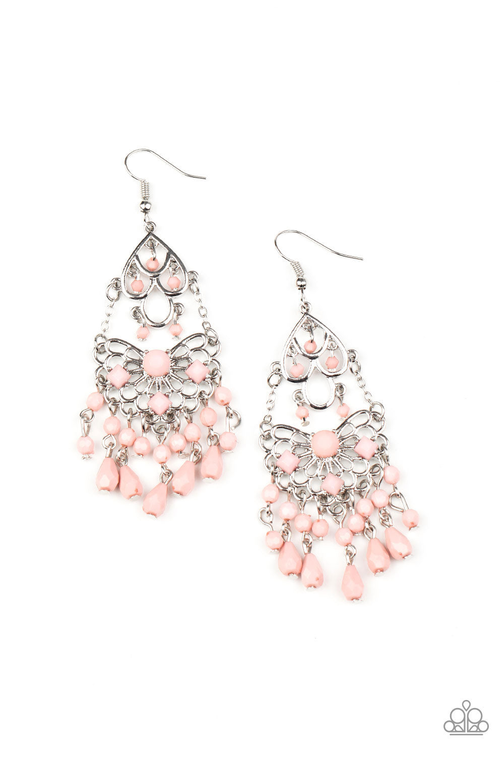 Glass Slipper Glamour - Pink earrings -Vintage