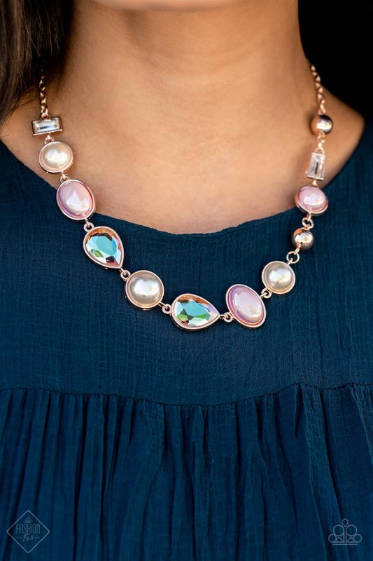 Paparazzi Nautical Nirvana - Rose Gold - IRIDESCENT Necklace -fashion fix