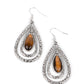 Teardrop Torrent - Brown earrings