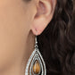 Teardrop Torrent - Brown earrings