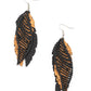 WINGING Off The Hook - Black earrings