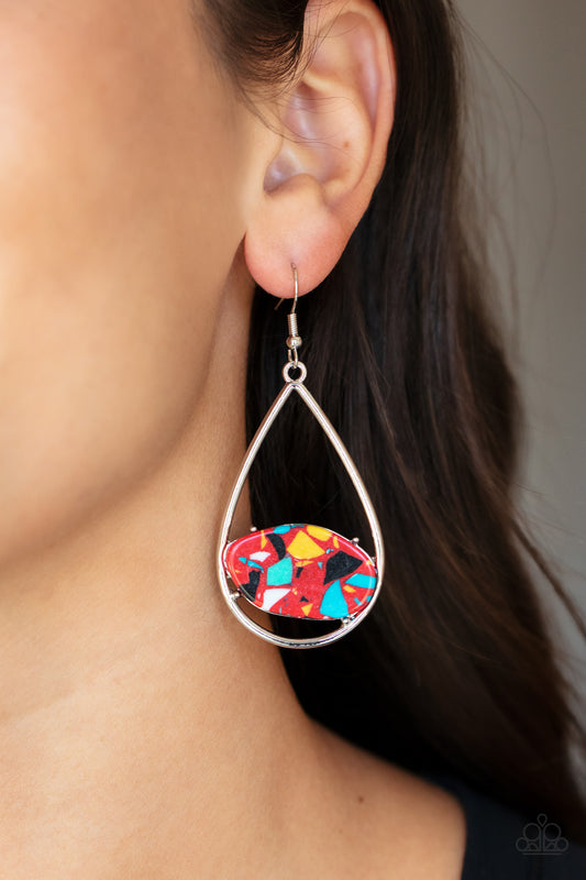 Tropical Terrazzo - Red earrings