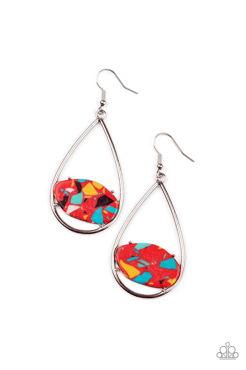 Tropical Terrazzo - Red earrings