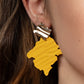 Crimped Couture - Yellow earrings