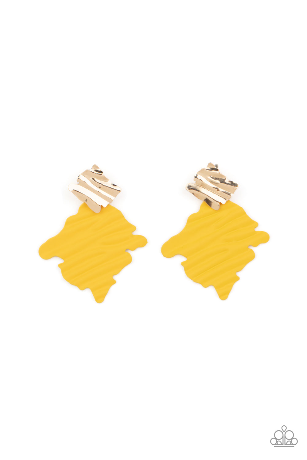 Crimped Couture - Yellow earrings