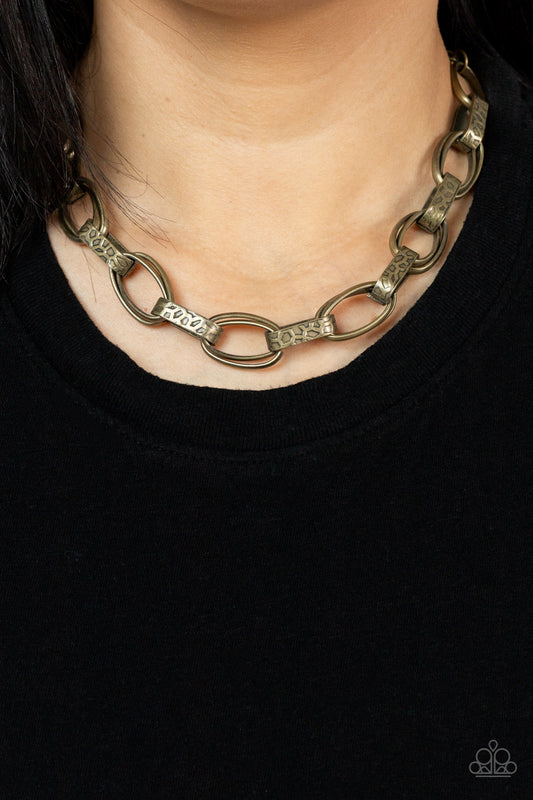 Motley In Motion - Brass necklace