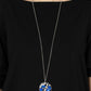 Influyente iridiscente - Collar azul