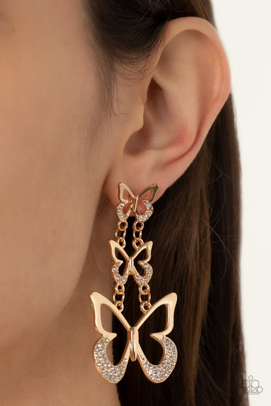 Flamboyant Flutter - Gold- earring