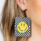 Cheeky Checkerboard - Yellow earrings