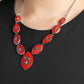 Pressed Flowers - Red necklace