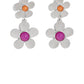 Pendientes rosas con motivos florales de moda