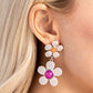 Pendientes rosas con motivos florales de moda