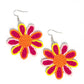 Pendientes margaritas decoradas rosas