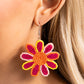 Pendientes margaritas decoradas rosas