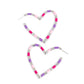 Corazones a rayas - Pendientes rosas