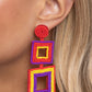Seize the Squares - Red earrings