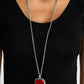 Let Your HEIR Down - Red Emerald Cut Gem - Necklace  (Vintage)