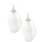 Tassel Tempo - White Earrings