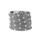 Sass Squad - Silver - Thick Leather Wrap Snap Bracelet