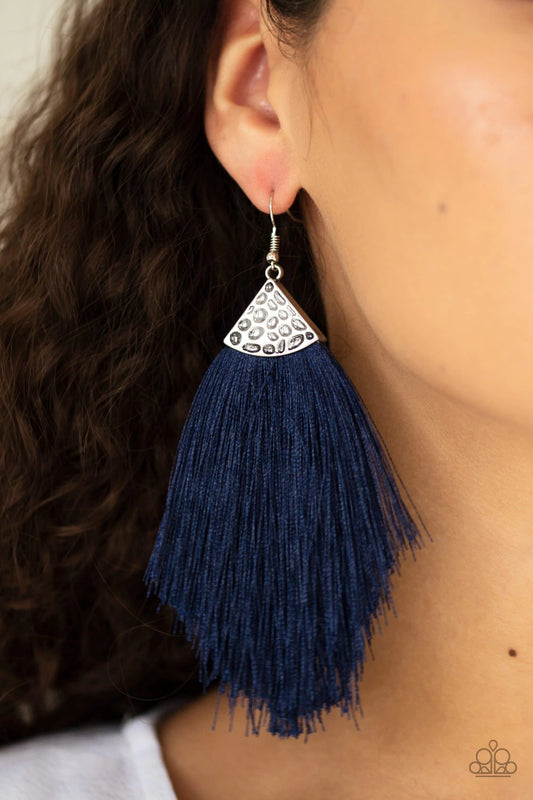 Pendientes azules con borlas Tempo