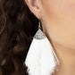 Tassel Tempo - White Earrings