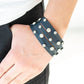 Rhinestone Reputation - Blue Leather Bracelet