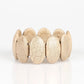 Pulsera elástica de piedras marrones Dramáticamente nómada