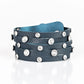 Rhinestone Reputation - Blue Leather Bracelet