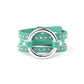 Paparazzi Studded Statement-Maker - Green - Leather Bracelet