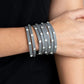 Sass Squad - Silver - Thick Leather Wrap Snap Bracelet