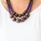 Cancun Cast Away - Purple - Wooden Necklace. Vintage