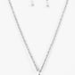 Million Dollar Drop - White Gem - Silver Necklace